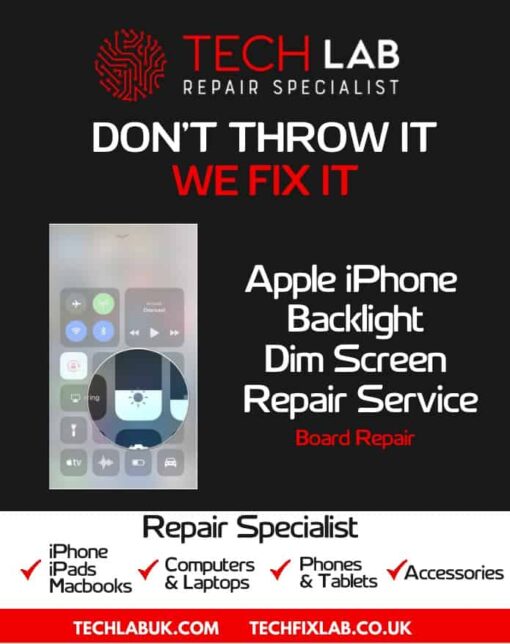 iPhone Backlight Dim Screen Repair Service