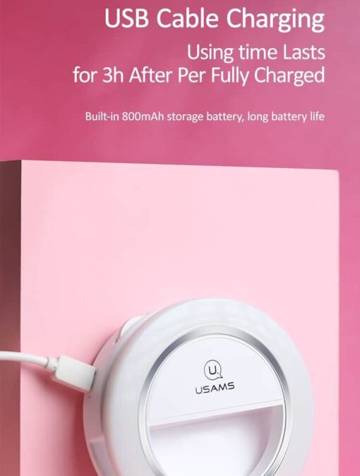 Mini Selfie Ring Light USB chargeable adjustable colour temperature & brightness - Image 6