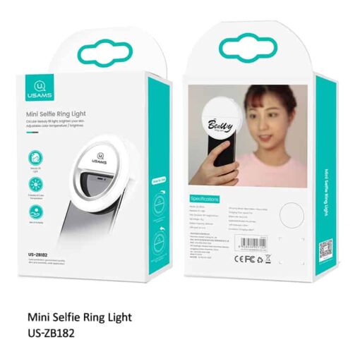 Mini Selfie Ring Light USB chargeable adjustable colour temperature & brightness - Image 2