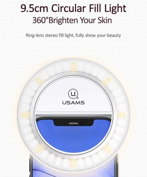 Mini Selfie Ring Light USB chargeable adjustable colour temperature & brightness - Image 11