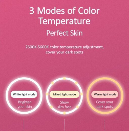 Mini Selfie Ring Light USB chargeable adjustable colour temperature & brightness - Image 9