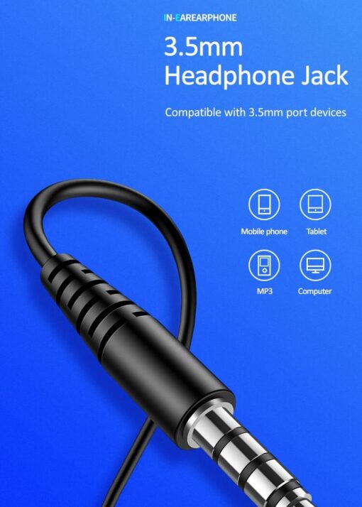 USAMS Headphones Earphone EP-40 In Ear 1.2M 3.5MM Huawei , Samsung , iPhone - Image 4