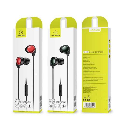 USAMS Headphones Earphone EP-40 In Ear 1.2M 3.5MM Huawei , Samsung , iPhone - Image 9