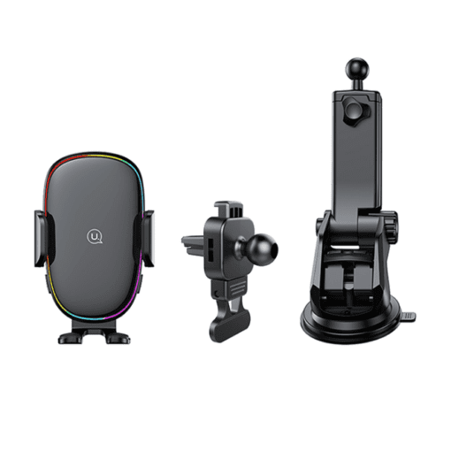 Usams 15W Wireless Charging Car Holder With Colorful Light - Image 4