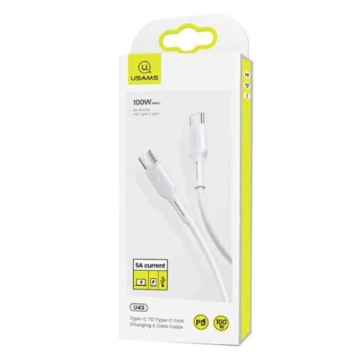USAMS US-SJ459 U43 Type-C to Type-C 100W PD Quick Charge Data Sync Charging Cable 1.2m - Image 2